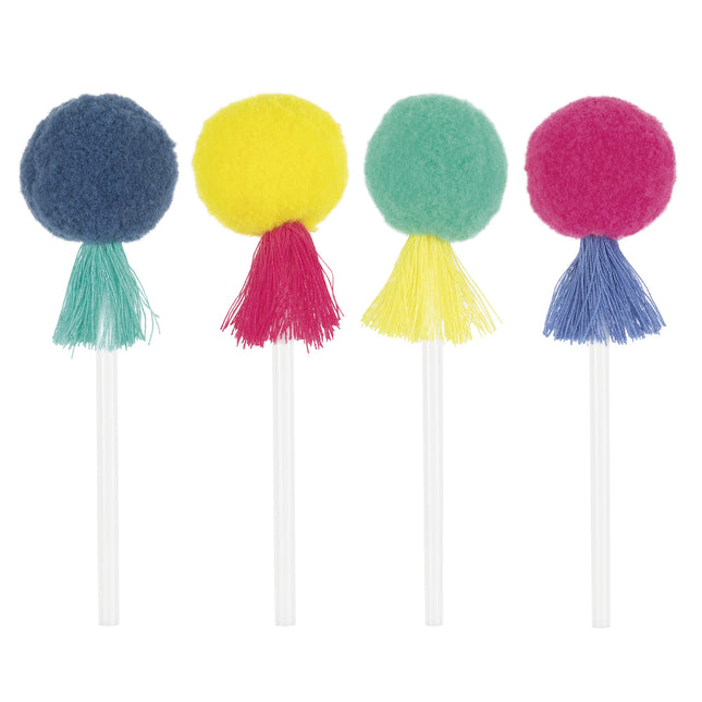 Garnitures de cupcake colorées Pom Pom & Glands 8pcs