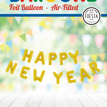 Lettre en bandoulière Happy New Year Gold