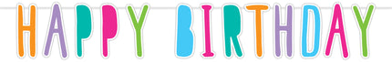 Lettre écharpe Happy Birthday Coloured 1m