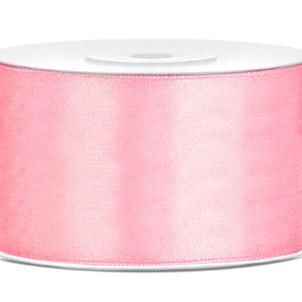 Ruban de satin rose clair 38 mm 25 m