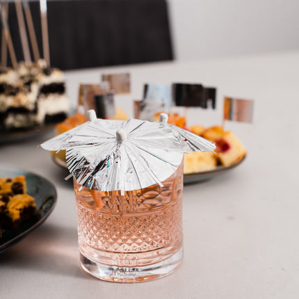 Bâtons de cocktail argentés Parasol 10cm 10pcs