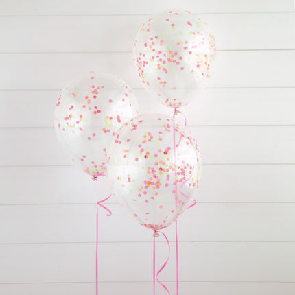 Ballons Confetti Couleur Néon 30cm 6pcs