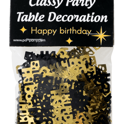 Confetti de table Happy Birthday Or/Noir 20gr