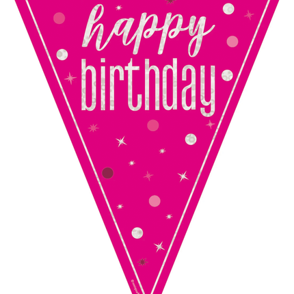 Guirlande Joyeux Anniversaire Rose 2.5m