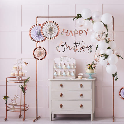 Guirlande de lettres Happy Birthday en or rose 2m