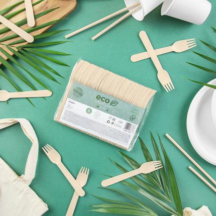 Fourchettes en bois 15.5cm 100pcs