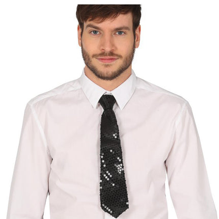 Cravate noire Paillette pailletée