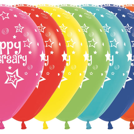 Ballons Happy Anniversary Mix 30cm 25pcs