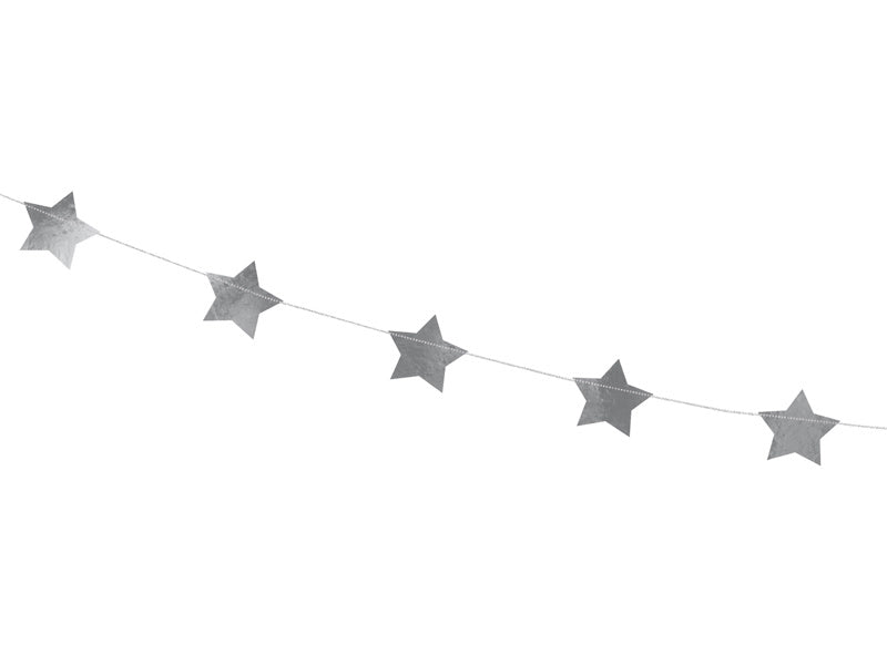 Guirlande d'étoiles argentée 3.6m