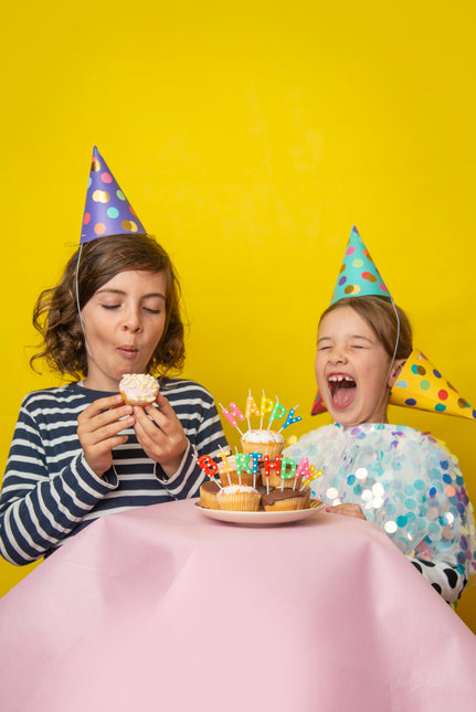 Chapeaux de fête colorés à pois XL 16cm 6pcs