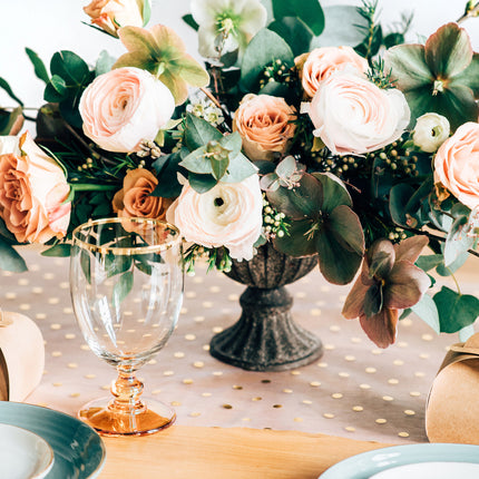 Tissu organza blanc à pois dorés 36cm 9m