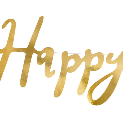 Guirlande d'anniversaire Happy Birthday Gold 62cm