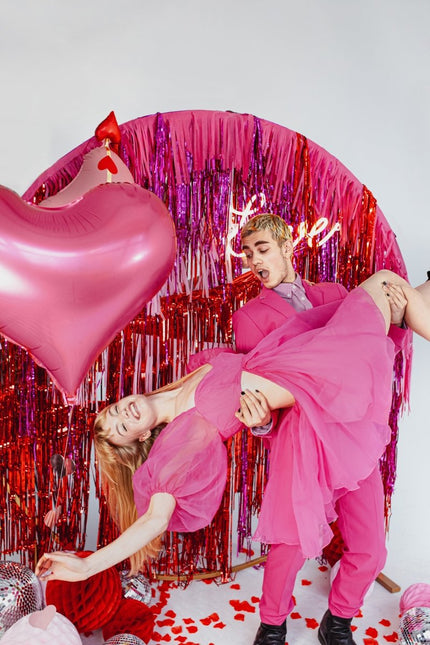 Hart Helium Ballon Roze Leeg 75cm van Partydeco koop je bij Partywinkel