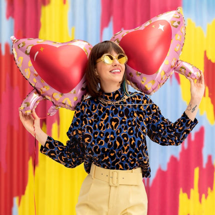 Hartjes Helium Ballon Bril Leeg 1,15m van Partydeco koop je bij Partywinkel