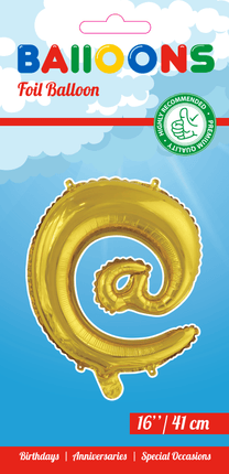 Folie Ballon Apenstaartje @ Goud 41cm met Rietje van WeFiesta koop je bij Partywinkel