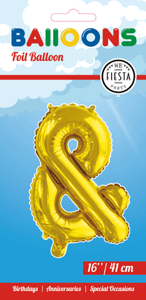 Folie Ballon En - Teken & Goud 41cm met Rietje van WeFiesta koop je bij Partywinkel