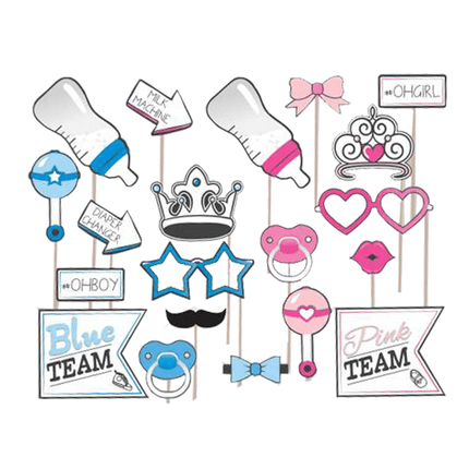 Foto Props Gender Reveal 20st van Haza Witbaard koop je bij Partywinkel