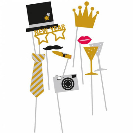 Foto Props Happy New Year 10st van Riethmueller koop je bij Partywinkel