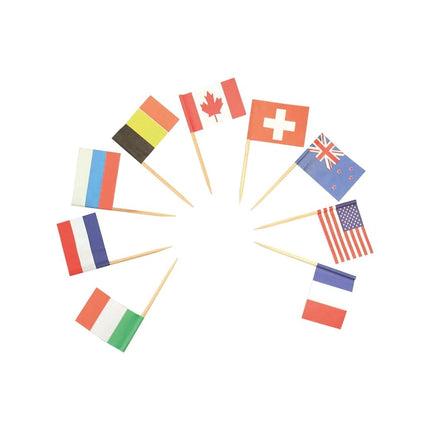 Gekleurde Cocktailprikkers Landen 24st van Procos koop je bij Partywinkel