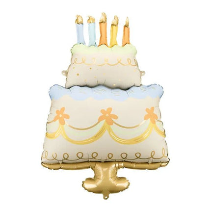 Gekleurde Helium Ballon Taart Leeg 1,04m van Partydeco koop je bij Partywinkel