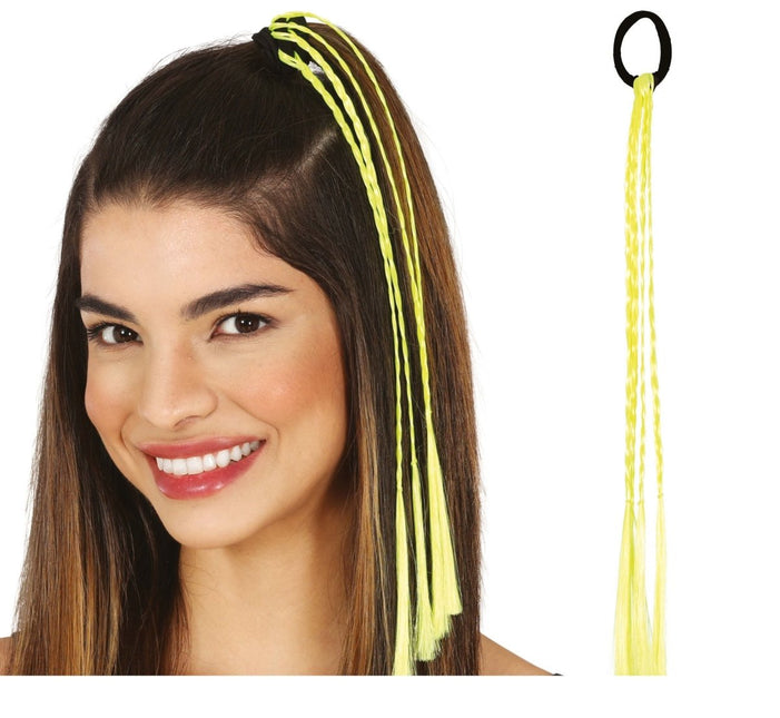 Gele Hair Extension 35cm 3st van Fiestas Guirca koop je bij Partywinkel