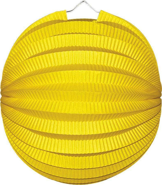Gele Lampion Bol 23cm van Haza Witbaard koop je bij Partywinkel