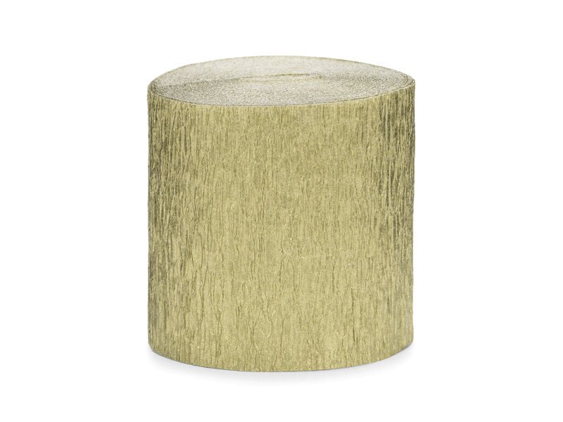 Gouden Slingers Crepe Rol 5cm 10m 4st van Partydeco koop je bij Partywinkel