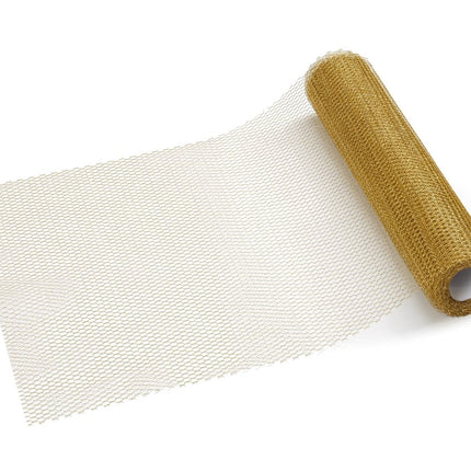 Gouden Tafelloper Tule 9m van Partydeco koop je bij Partywinkel