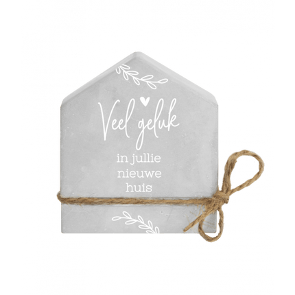 Grijze Cement Huisje Nieuw Huis 8cm van Paper Dreams koop je bij Partywinkel