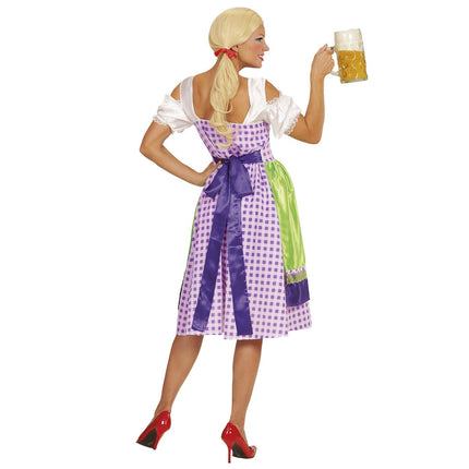 Groen Paarse Dirndl Jurk Oktoberfest Dames van Widmann koop je bij Partywinkel
