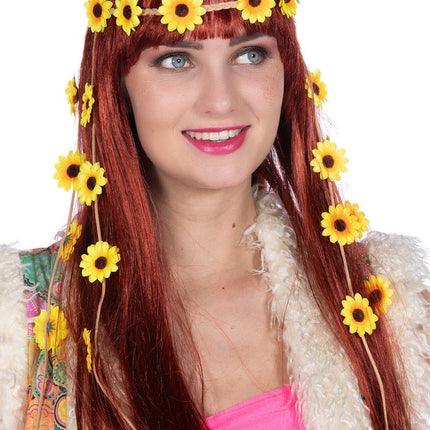 Bloemen Haarband Geel Dames van Wilbers & Wilbers koop je bij Partywinkel