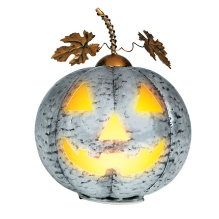Halloween Decoratie Zilver Pompoen Met Licht 16cm van Fiestas Guirca koop je bij Partywinkel