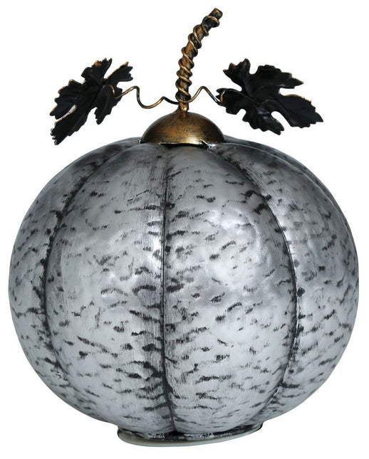 Halloween Decoratie Zilver Pompoen Met Licht 16cm van Fiestas Guirca koop je bij Partywinkel