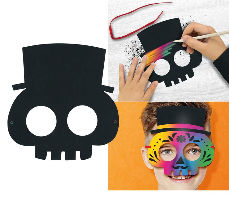 Halloween Maskers Zwart Kleuren 20cm 6st van Fiestas Guirca koop je bij Partywinkel