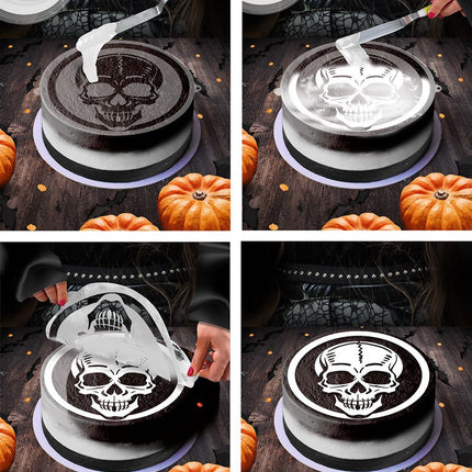 Halloween Taartsjabloon Schedel 25cm van Fiestas Guirca koop je bij Partywinkel