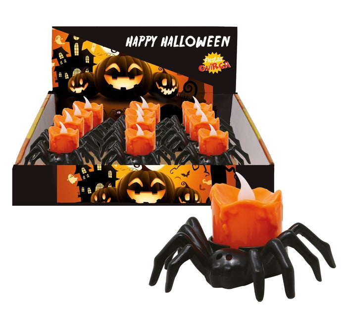 Halloween Tafeldecoratie Spin Met Kaars 6cm van Fiestas Guirca koop je bij Partywinkel