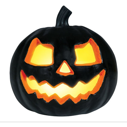 Halloween Tafeldecoratie Zwart Pompoen Met Licht 20cm van Fiestas Guirca koop je bij Partywinkel