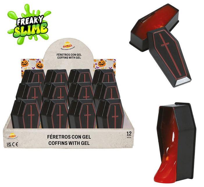 Halloween Uitdeelbox Doodskist Met Gel 7cm 1st van Fiestas Guirca koop je bij Partywinkel