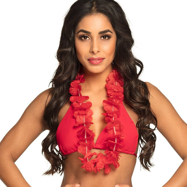 Hawaii Krans Rood van Boland koop je bij Partywinkel