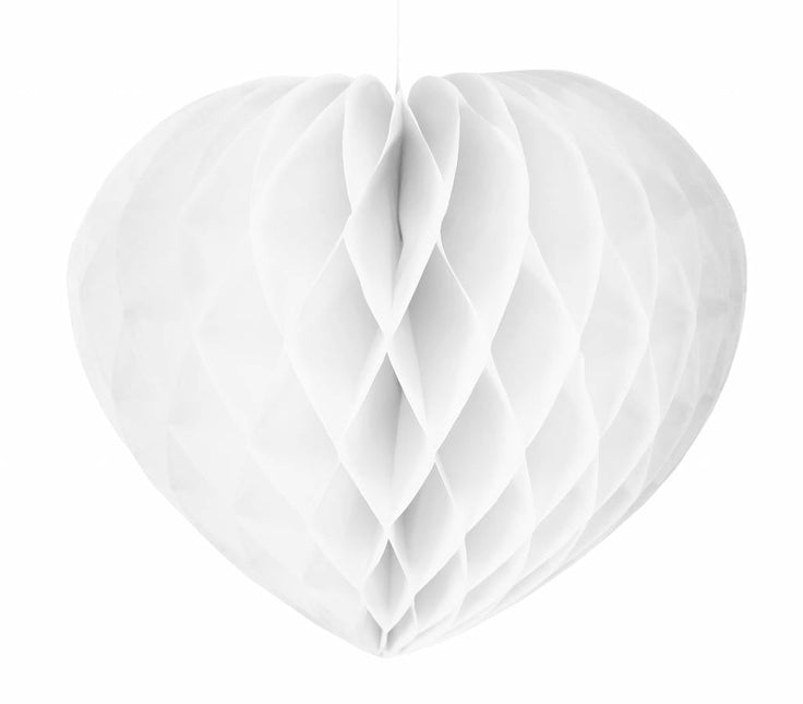 Honeycomb Wit Hart 30cm van Folat koop je bij Partywinkel