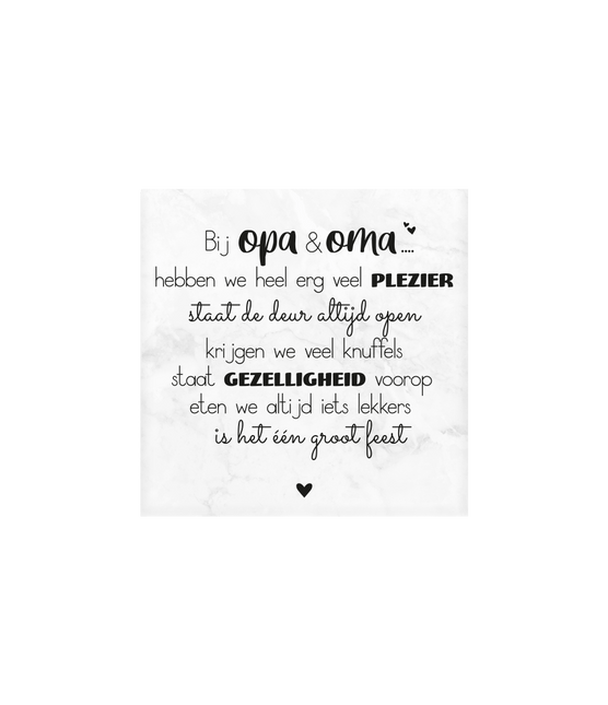 Opa En Oma Marmeren Onderzetters 10cm van Paper Dreams koop je bij Partywinkel
