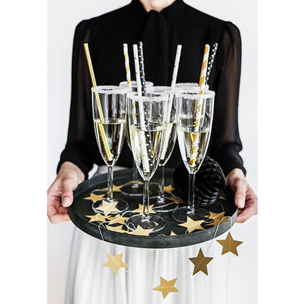 Papieren Rietjes Zwart Stippen 19,5cm 10st van Partydeco koop je bij Partywinkel