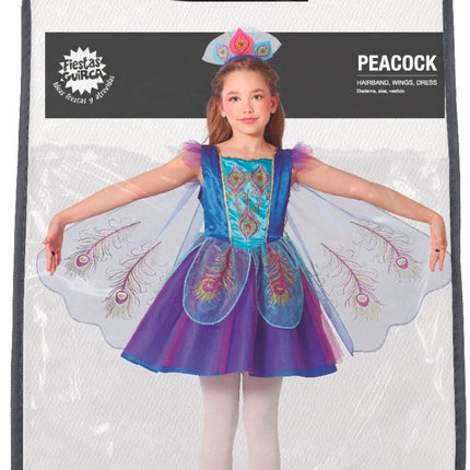 Pauw Kostuum Blauw Paars Meisje van Fiestas Guirca koop je bij Partywinkel