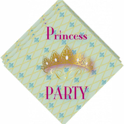 Prinsessen Servetten Party 33cm 20st van Haza Witbaard koop je bij Partywinkel