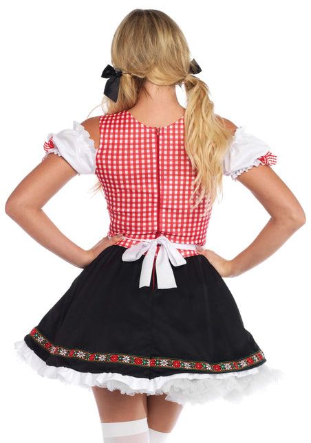 Rood Zwarte Dirndl Jurk Oktoberfest Dames Leg Avenue van Leg Avenue koop je bij Partywinkel