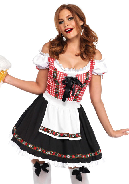 Rood Zwarte Dirndl Jurk Oktoberfest Dames Leg Avenue van Leg Avenue koop je bij Partywinkel