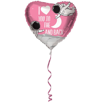 Hart Helium Ballon Roze Leeg 45cm van Folat koop je bij Partywinkel