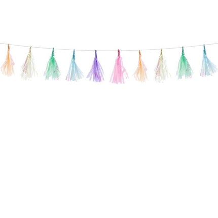 Tassel Slinger Gekleurd Parelmoer 1,2m van Partydeco koop je bij Partywinkel