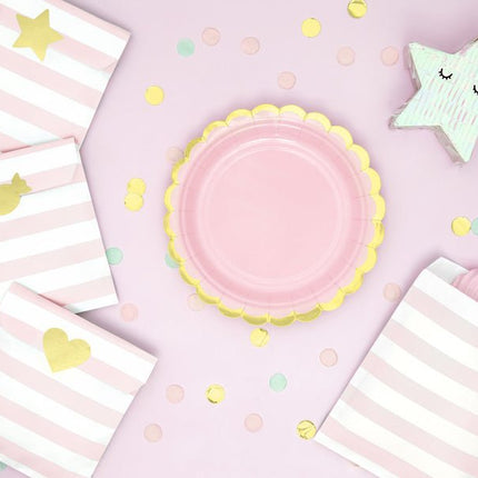 Uitdeelzakjes Lichtroze 14cm 6st van Partydeco koop je bij Partywinkel