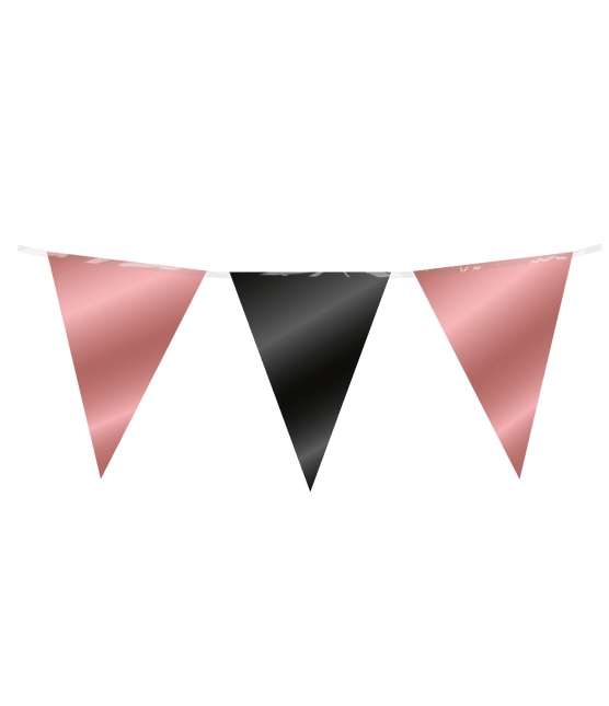 Vlaggenlijn rosegoud zwart van Paper Dreams koop je bij Partywinkel
